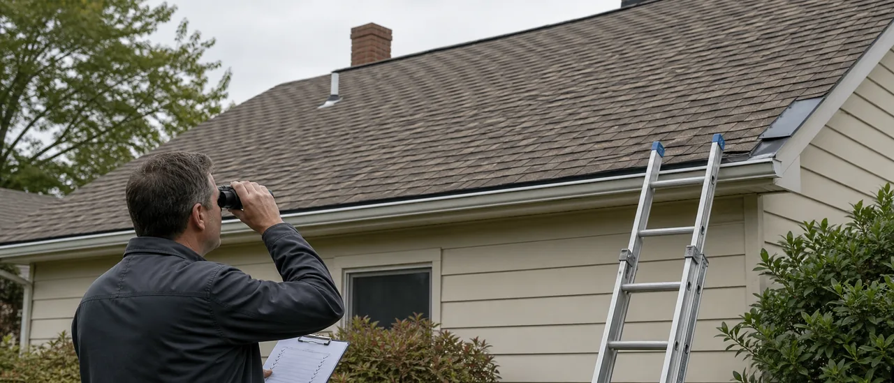 Educational illustration explaining does every roof inspection require walking on the roof.