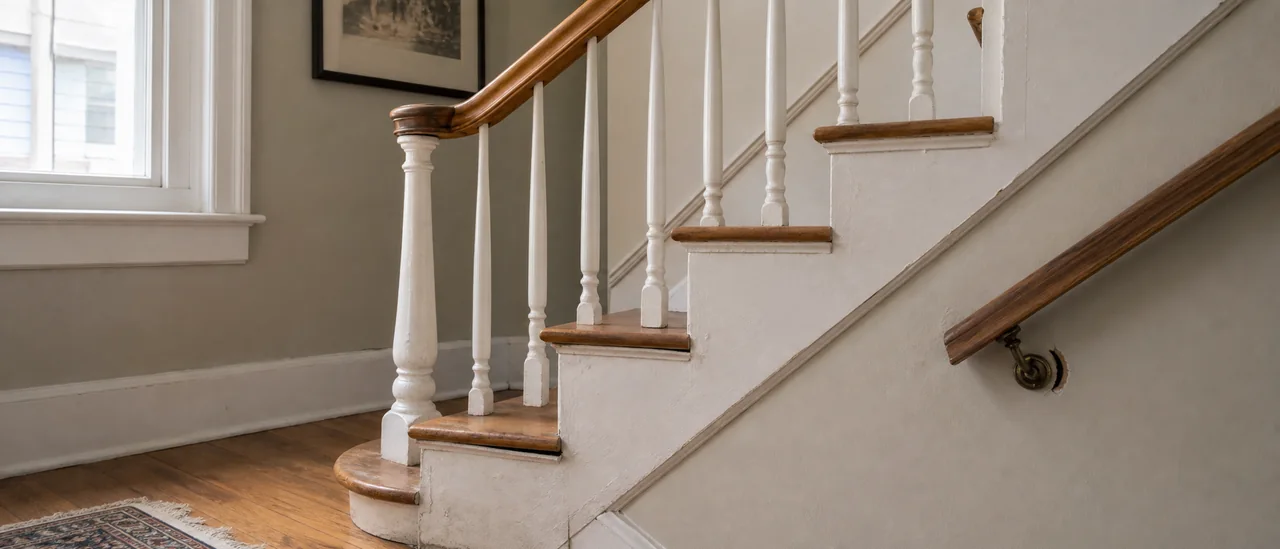 Educational illustration explaining should you buy a house with unsafe stairs.