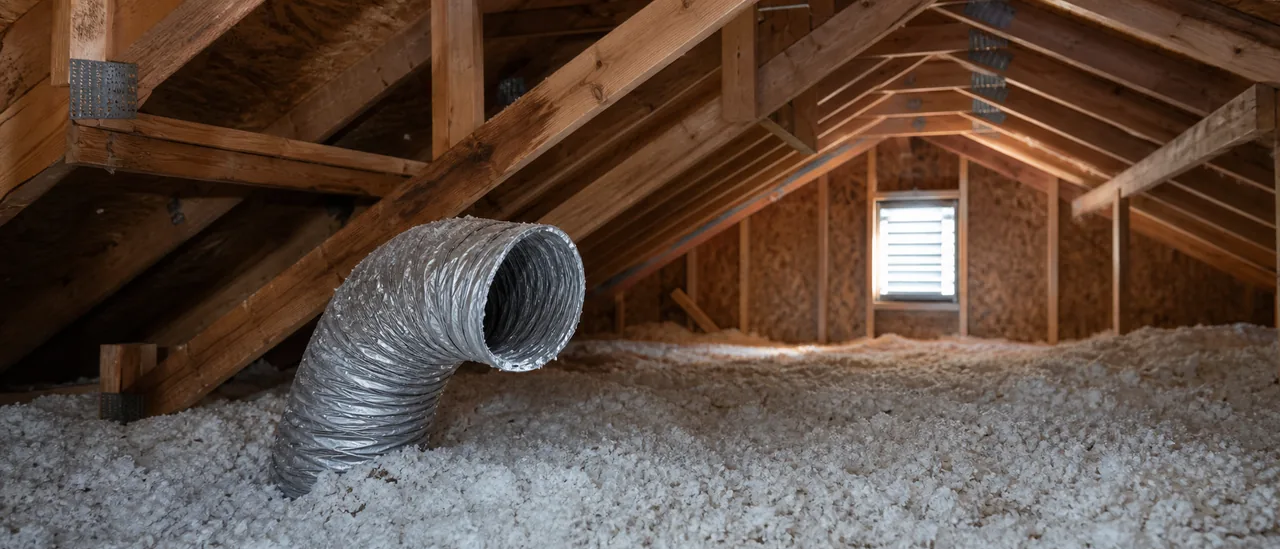 Educational illustration explaining what does bathroom exhaust venting into the attic mean on a home inspection.