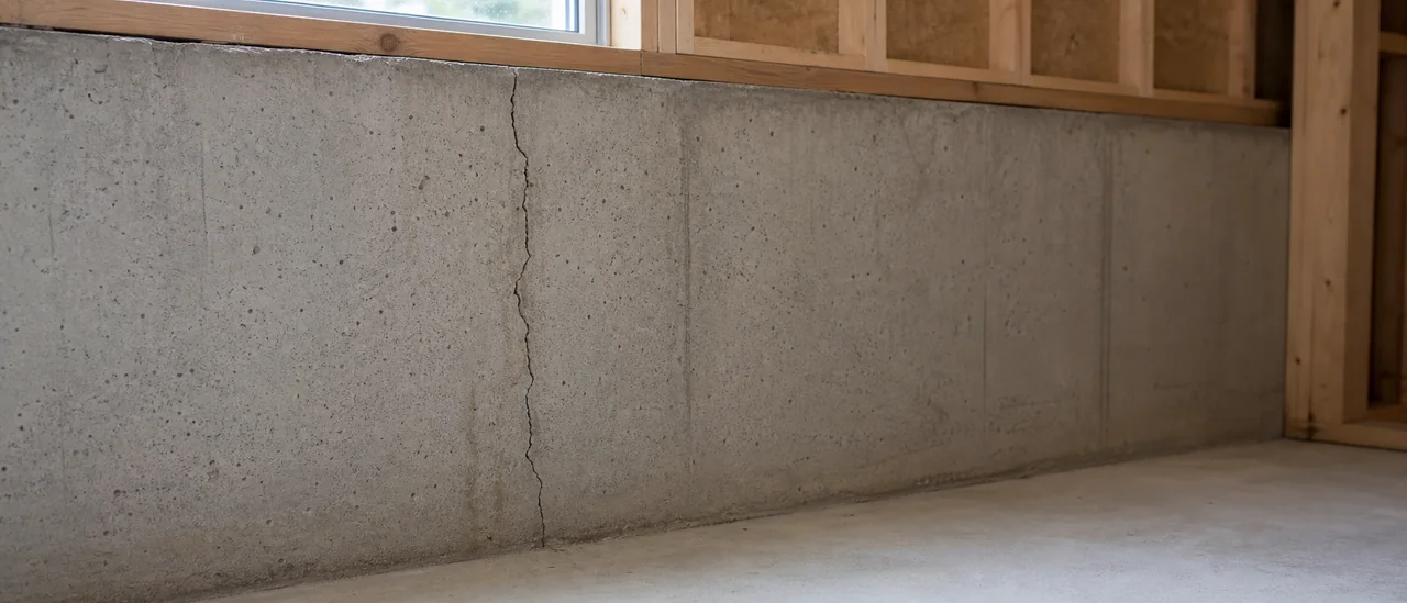 Educational illustration explaining what do foundation cracks mean on a home inspection.
