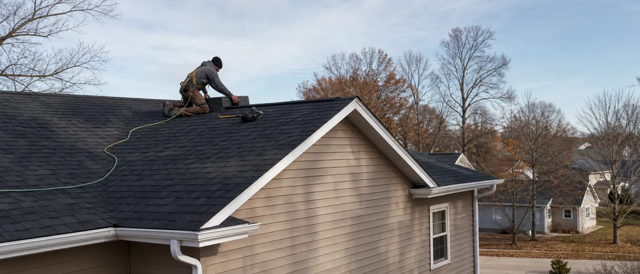 Educational illustration explaining what is the cheapest time of year to replace a roof.