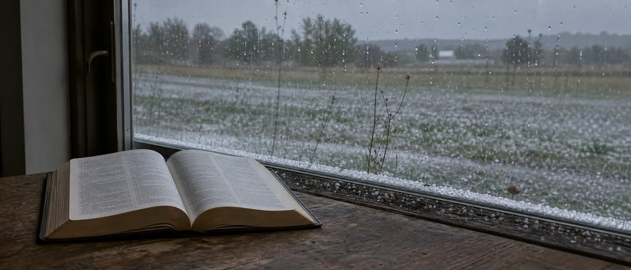 Educational illustration explaining what does the bible say about hailstorms.