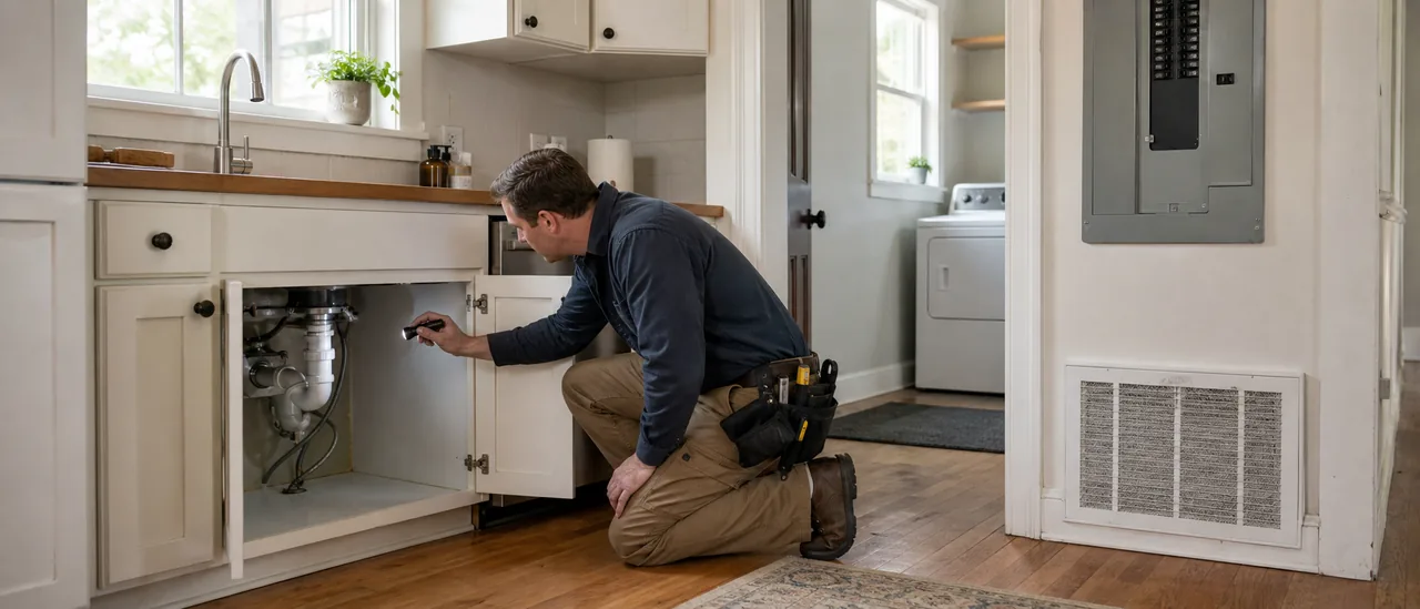 Educational illustration explaining should you get a home inspection on a flipped house.