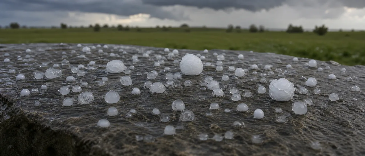 Educational illustration explaining is hail getting bigger.