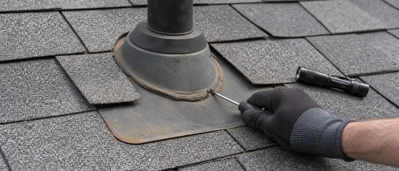 Educational illustration explaining how do inspectors examine roof sealants and caulk.