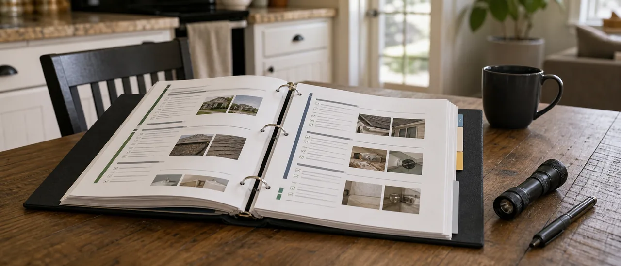 Labeled examples illustrating what should a sample home inspection report look like.