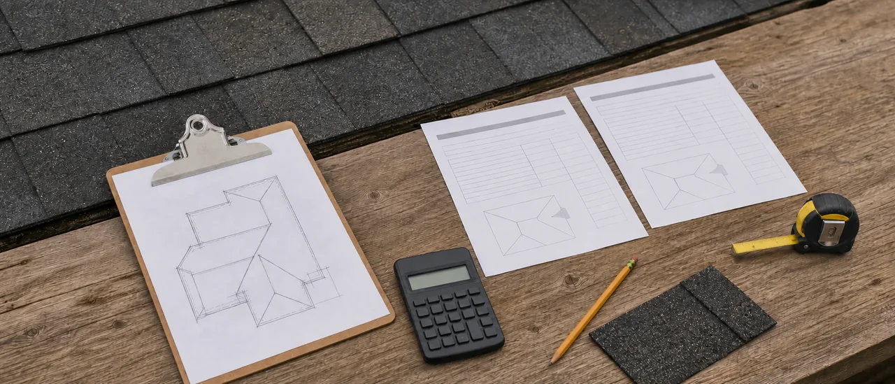 Educational illustration explaining how should a roof credit be calculated.