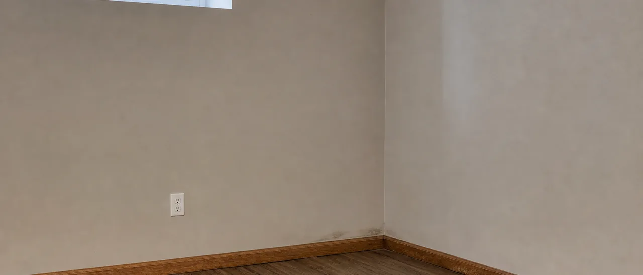 Educational illustration explaining can a home inspector miss finished basement water damage.