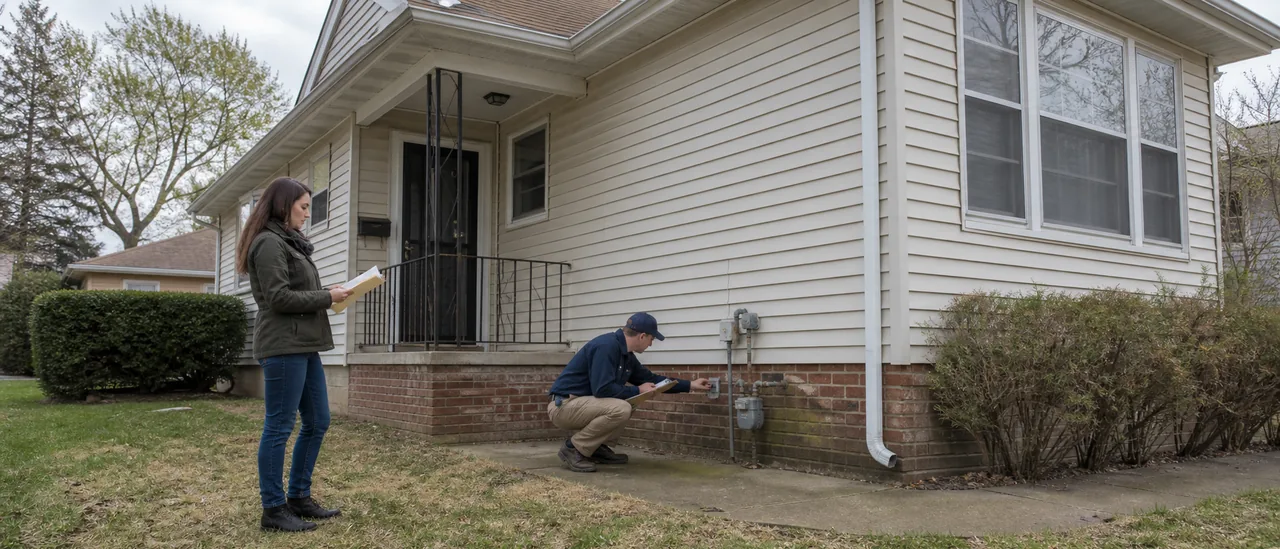 Educational illustration explaining should you inspect a foreclosure before buying.