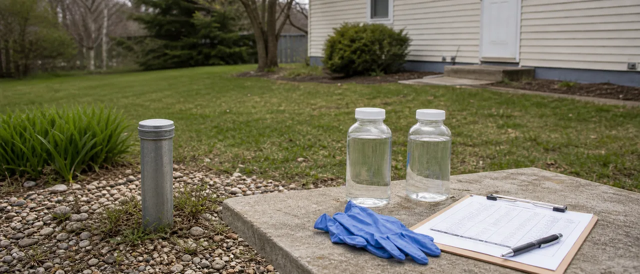 Educational illustration explaining should you buy a house with bacteria in private well water.