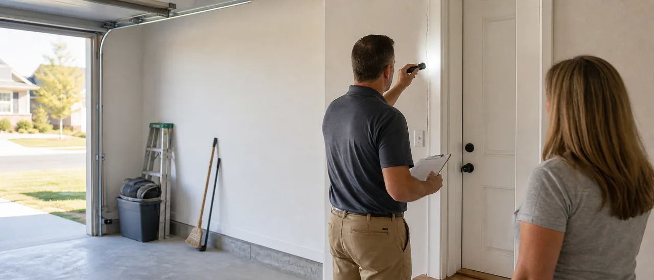 Educational illustration explaining what do one-year builder warranty defects mean on a home inspection.