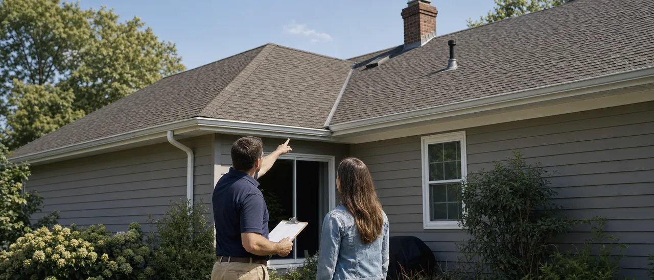 Educational illustration explaining how should roof age affect my offer.