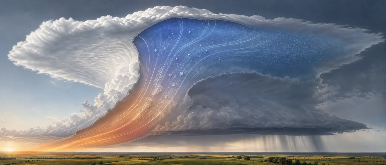 Educational illustration explaining what conditions are needed for hail to form.