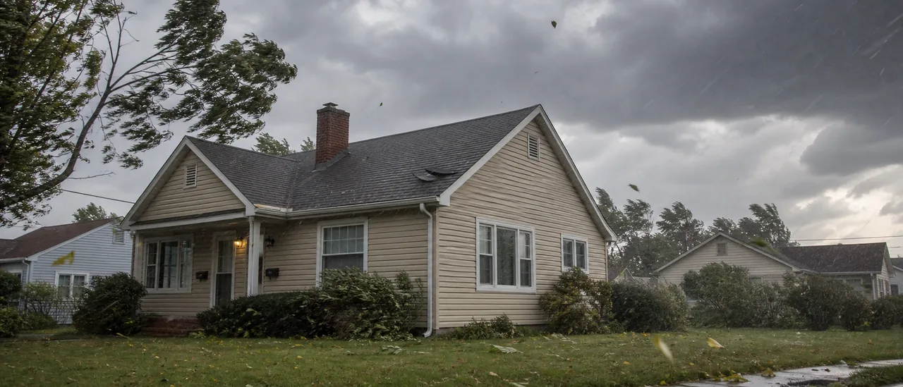 Educational illustration explaining at what wind speed can a roof come off.