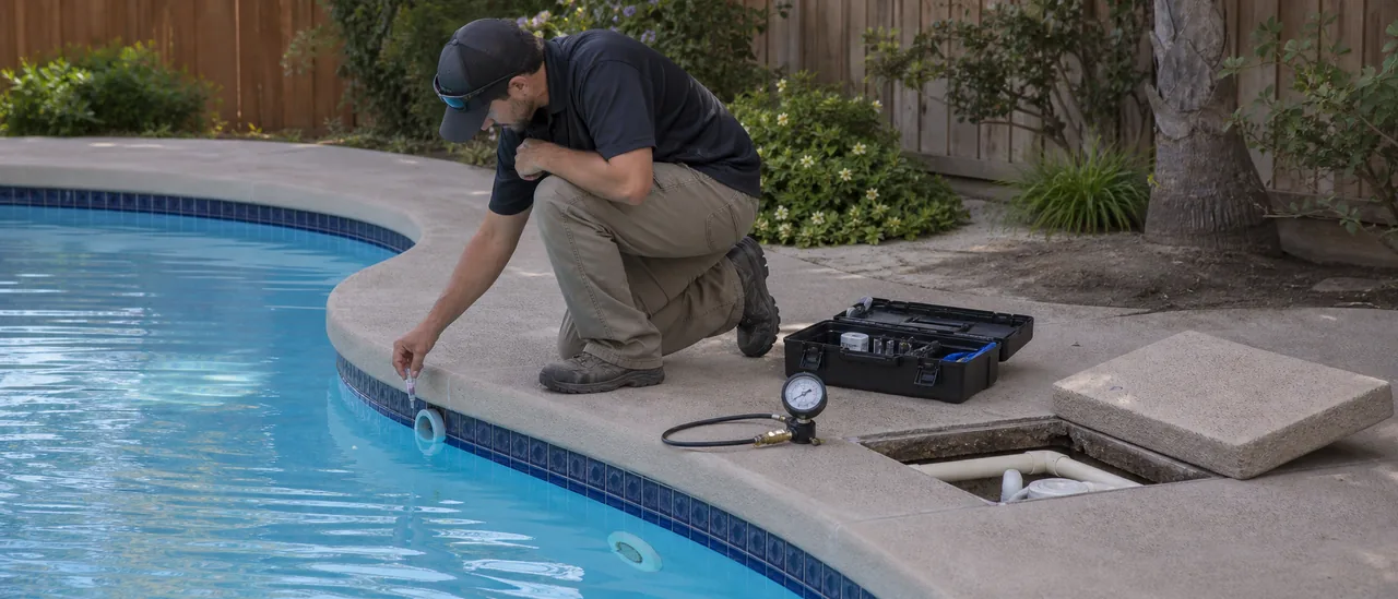Educational illustration explaining how much does it cost to fix pool leaks.