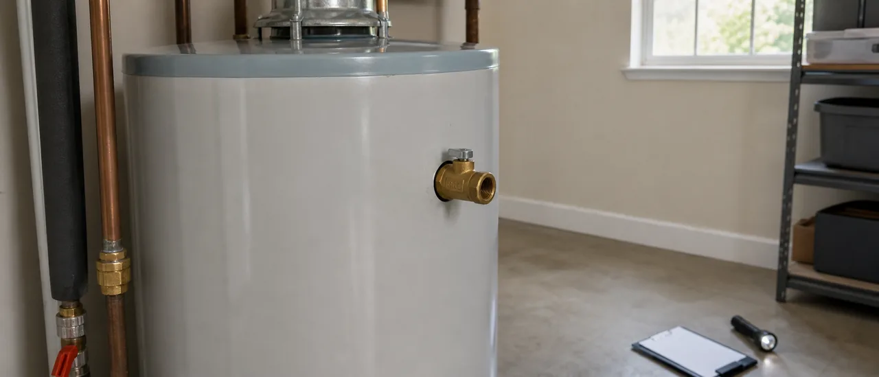 Educational illustration explaining should you buy a house with missing tpr discharge pipe.