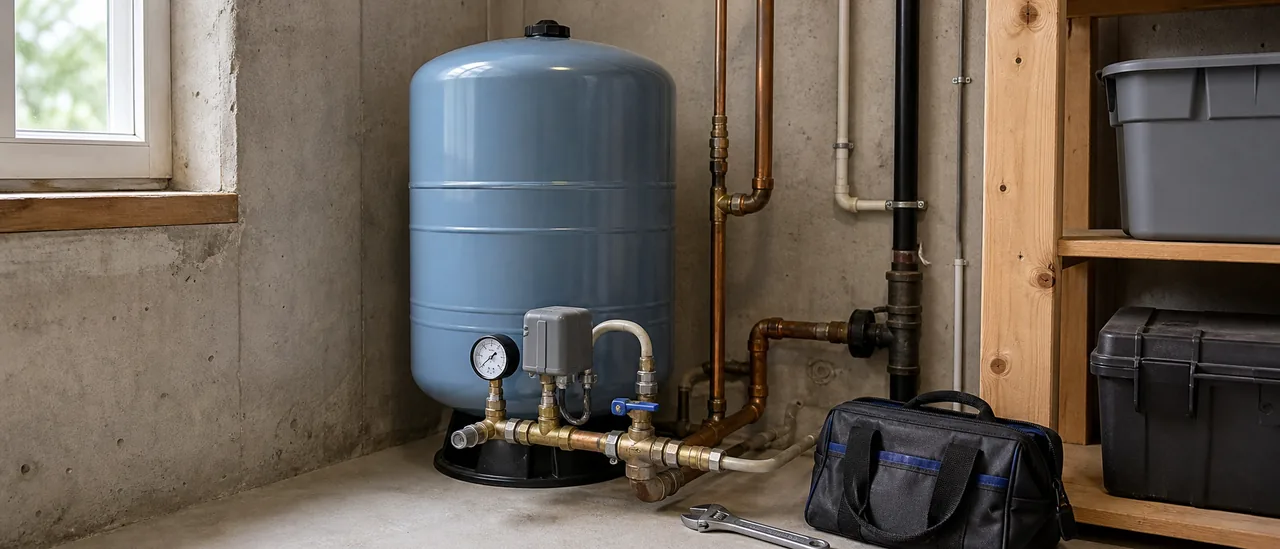 Educational illustration explaining how much does it cost to fix well pressure tank problems.