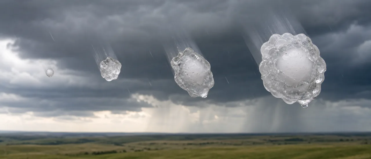 Educational illustration explaining how fast can a hailstone fall.