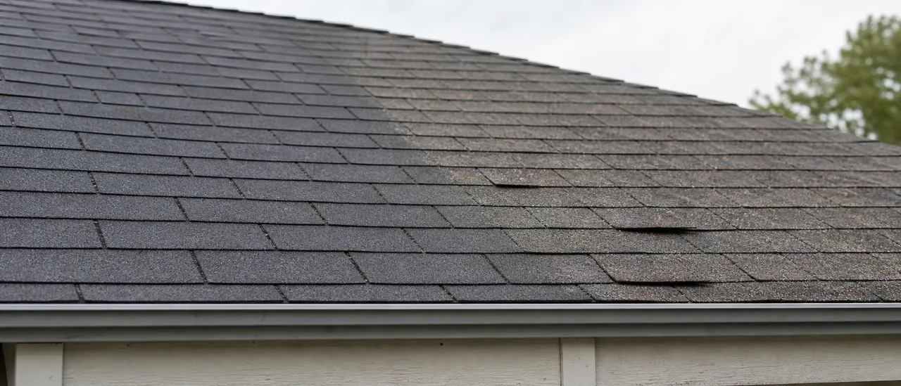 Educational illustration explaining does roof age affect wind resistance.