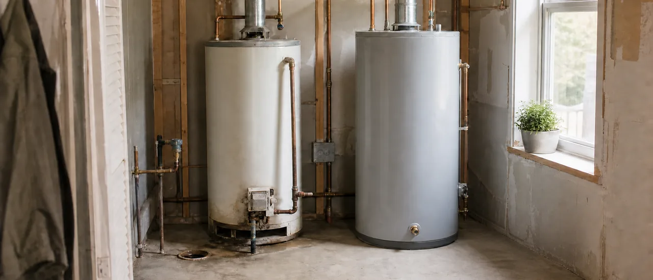 Educational illustration explaining how much does it cost to replace an old water heater.