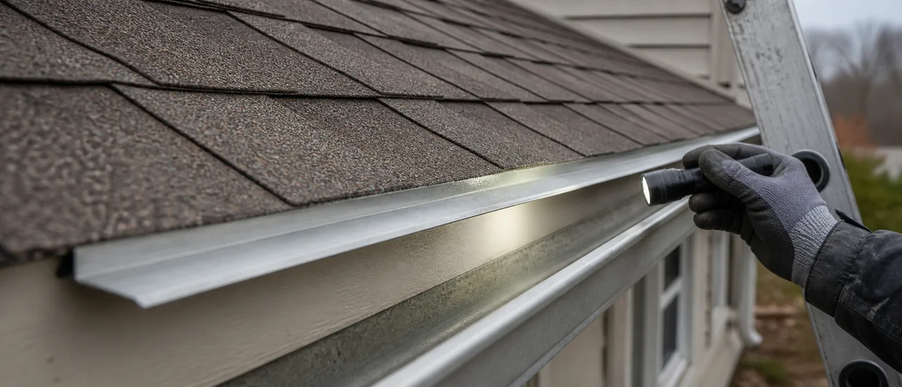 Educational illustration explaining how do inspectors examine drip edge flashing.