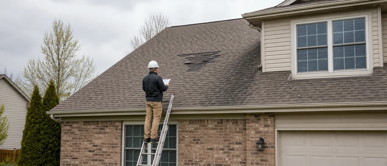 Educational illustration explaining can a conventional loan close with roof damage.