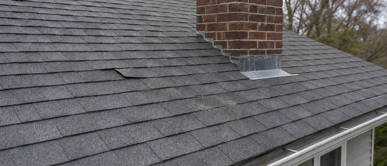 Educational illustration explaining what problems are common on an architectural shingle roof.