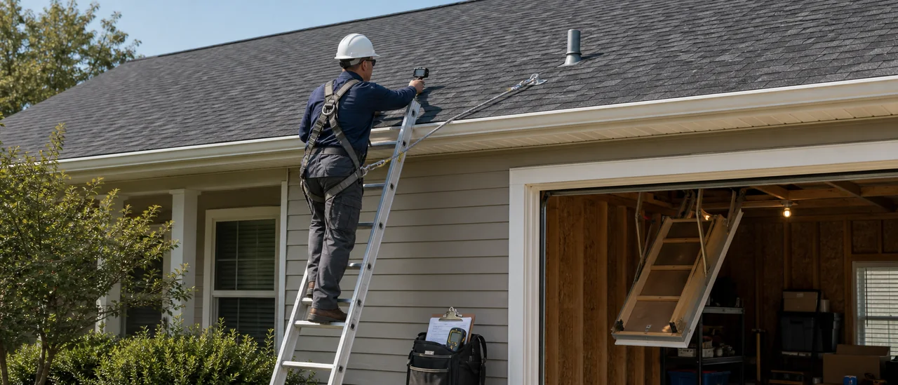 Educational illustration explaining who is qualified to inspect a roof.
