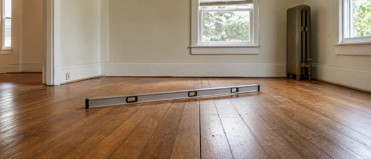 Educational illustration explaining what do sagging floors mean on a home inspection.