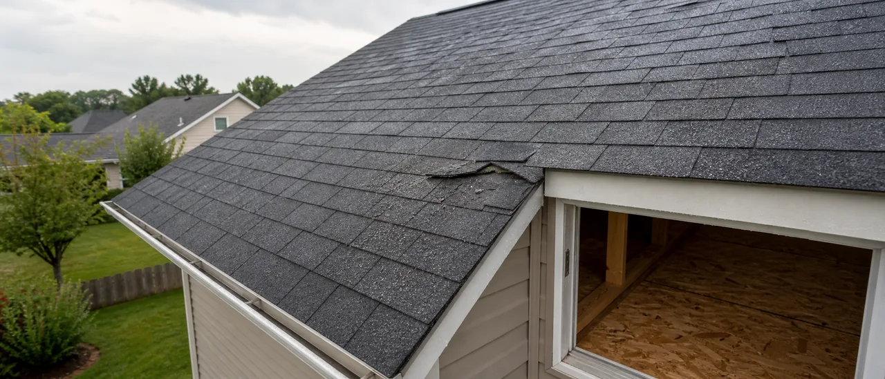 Educational illustration explaining can storm damage exist without a roof leak.