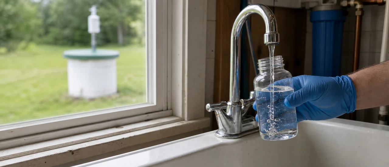 Educational illustration explaining what do nitrates in well water mean on a home inspection.