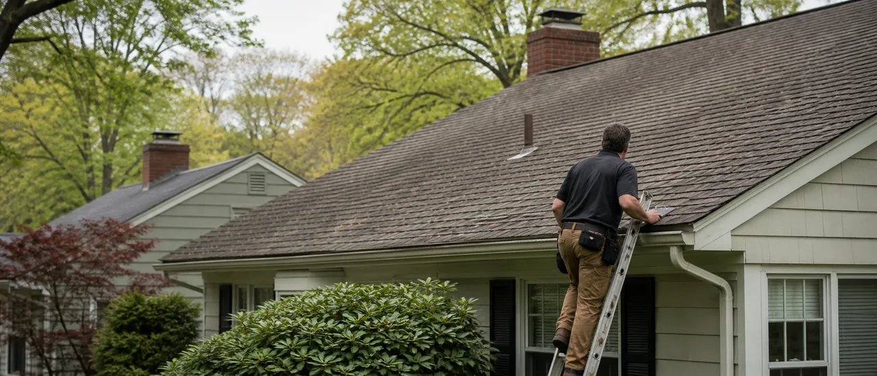 Educational illustration explaining can i sell a house with an old but functional roof.