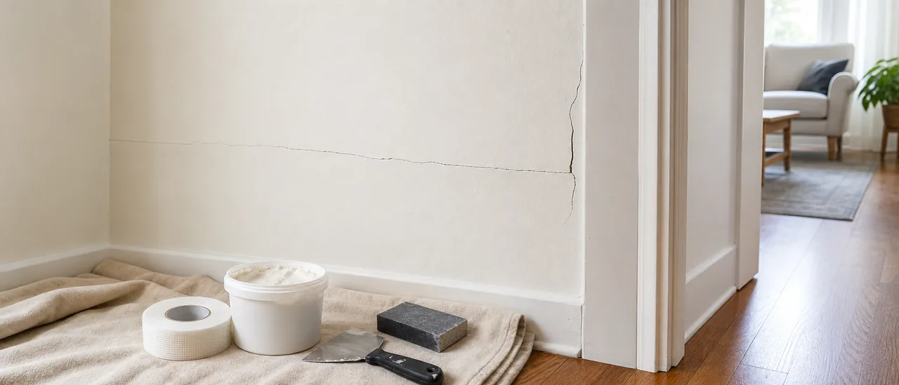 Educational illustration explaining how much does it cost to fix cracked drywall.