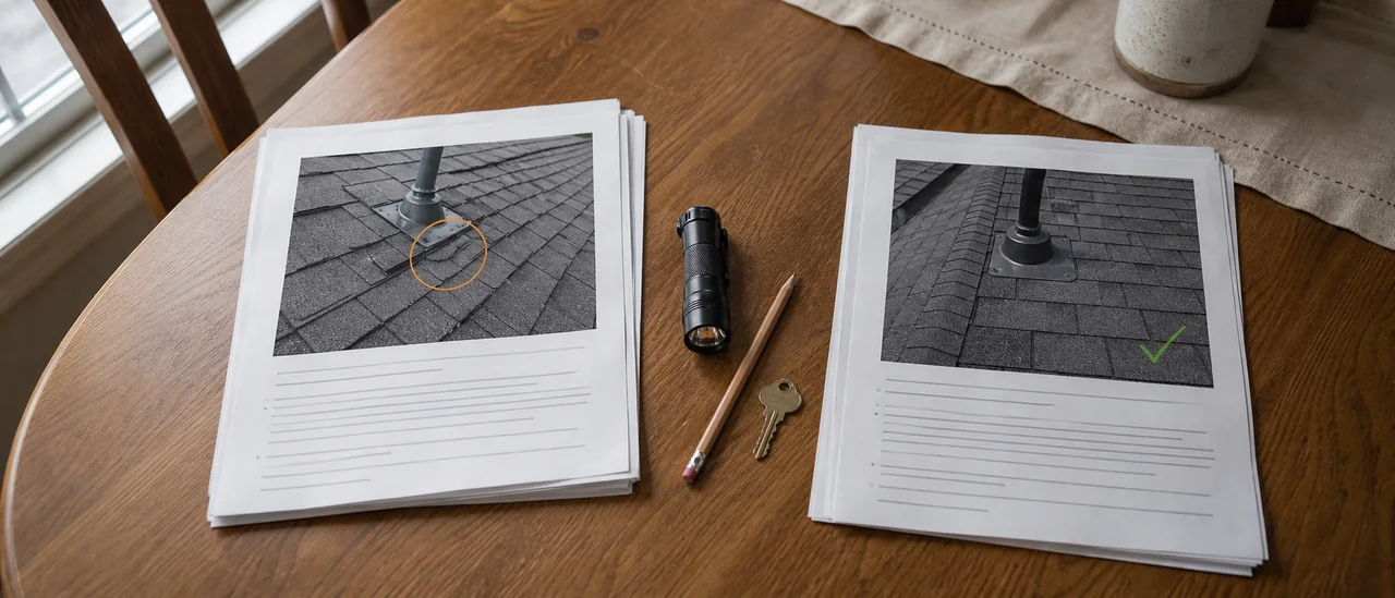 Educational illustration explaining what if two roof inspections disagree during a home purchase.