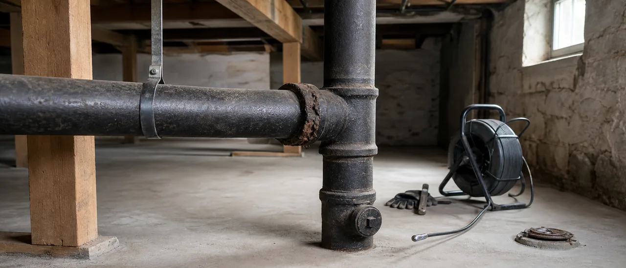 Educational illustration explaining how much does it cost to fix cast iron drain pipes.