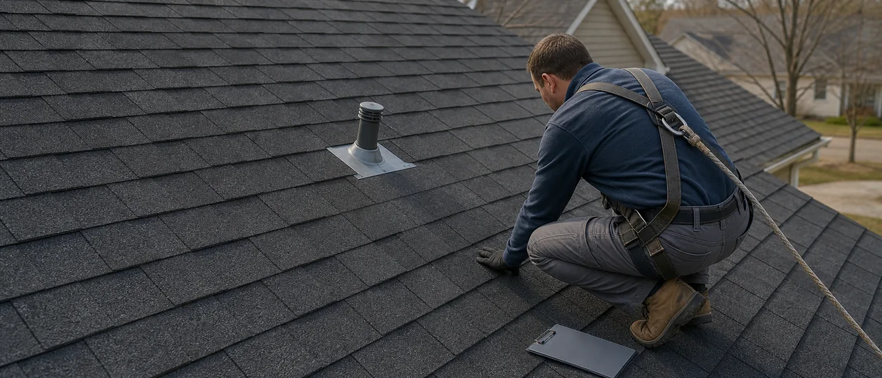 Educational illustration explaining how soon after a repair should the roof be reinspected.