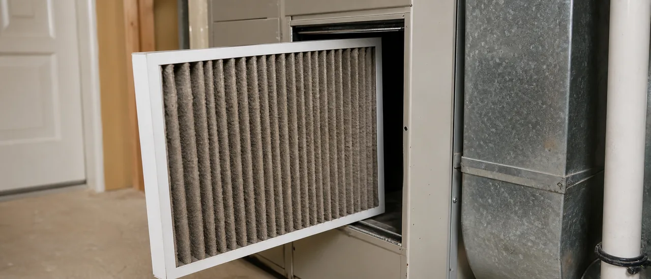 Educational illustration explaining what does a dirty hvac filter mean on a home inspection.