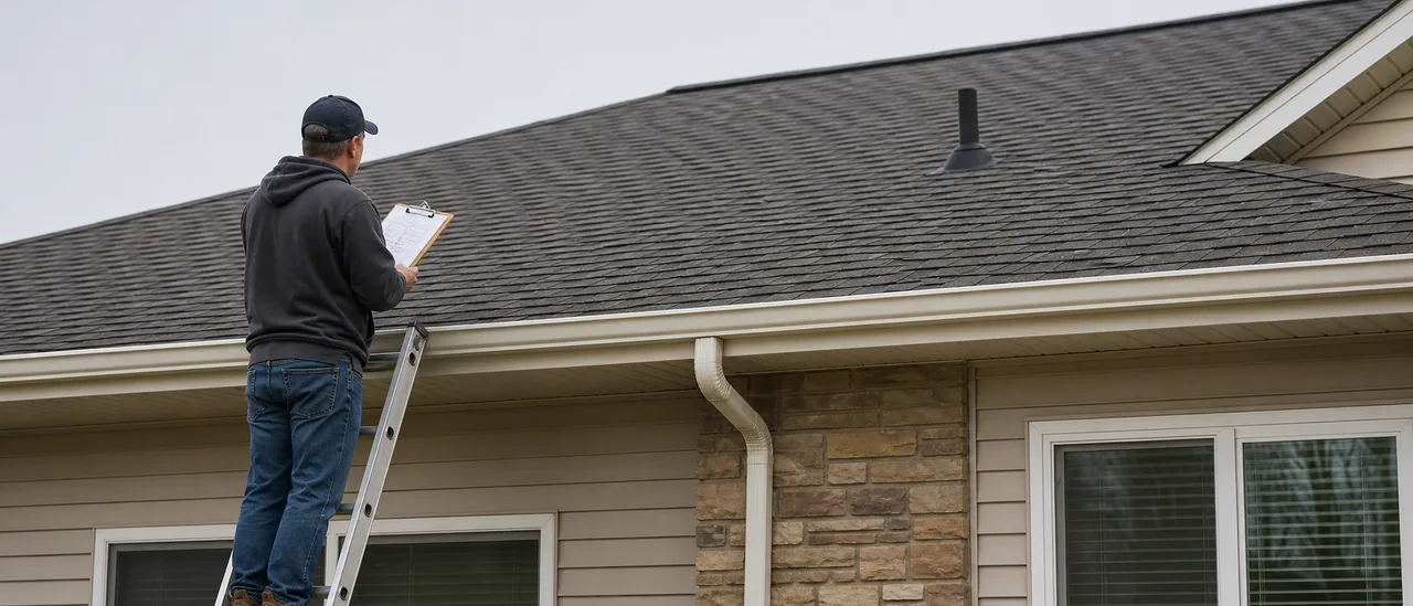 Educational illustration explaining are free roof inspections legitimate or a scam.