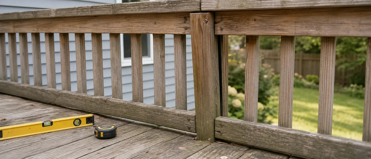 Educational illustration explaining how much does it cost to fix unsafe deck railings.