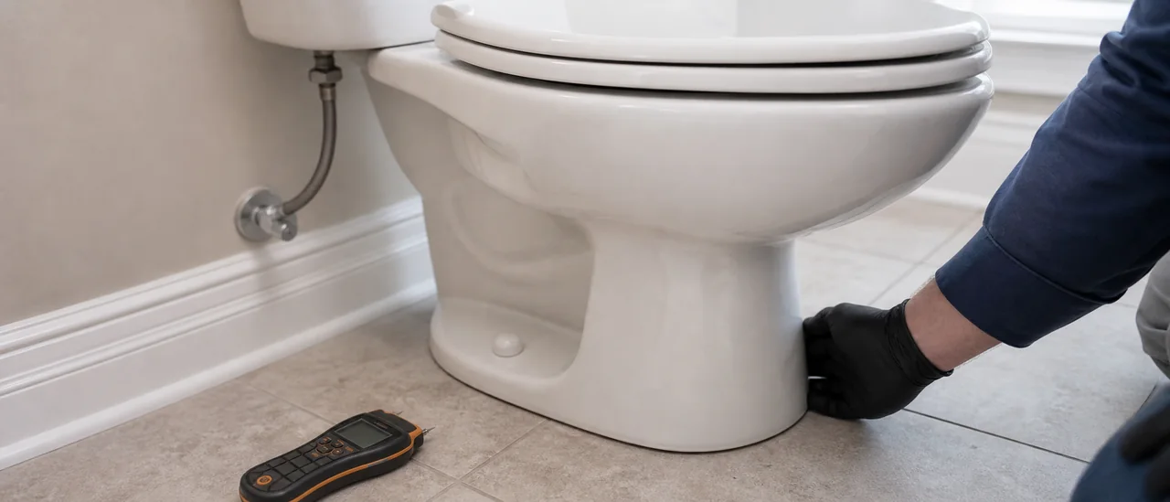 Educational illustration explaining what do loose toilets mean on a home inspection.