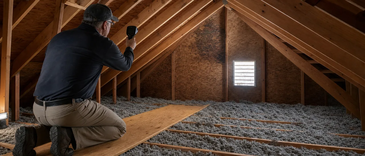 Educational illustration explaining can thermal imaging replace an attic inspection.