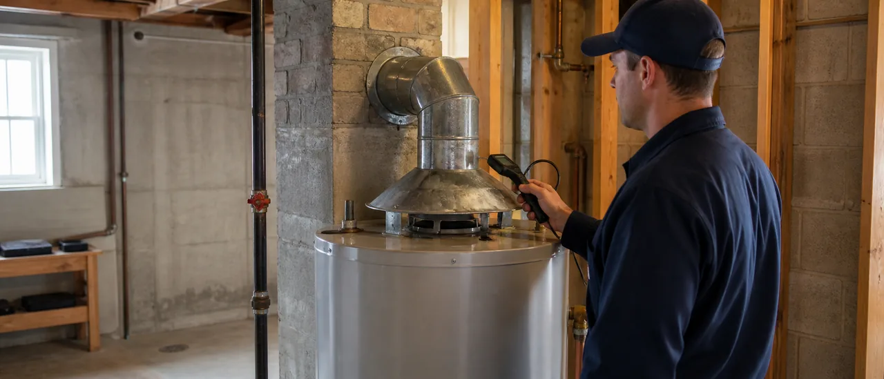 Educational illustration explaining how much does it cost to fix water-heater backdrafting.