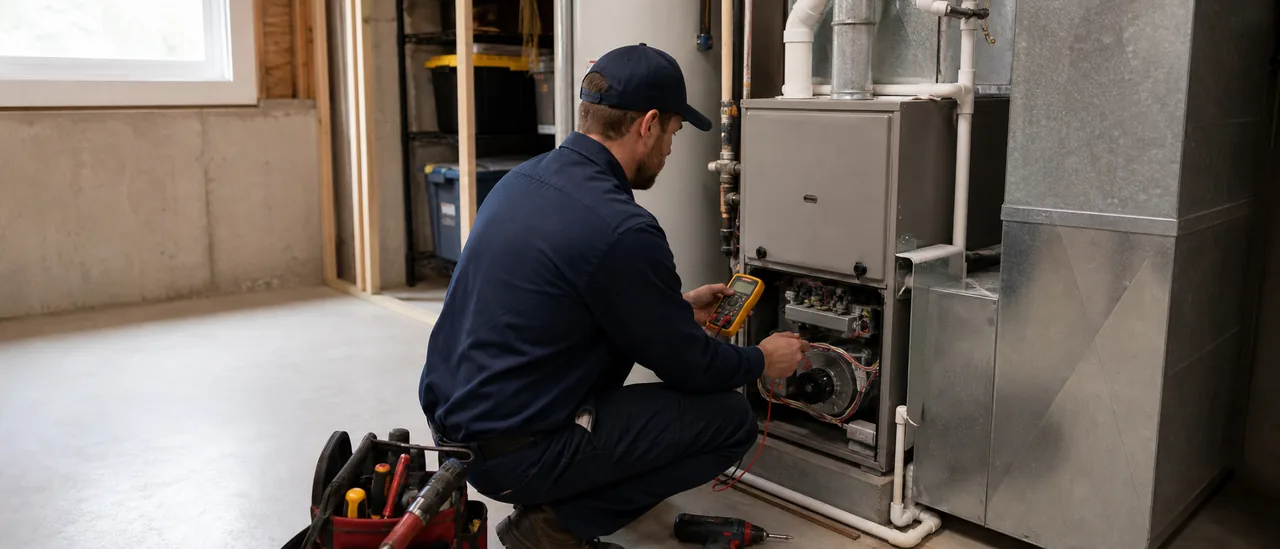 Educational illustration explaining how much does it cost to fix a furnace that will not turn on.