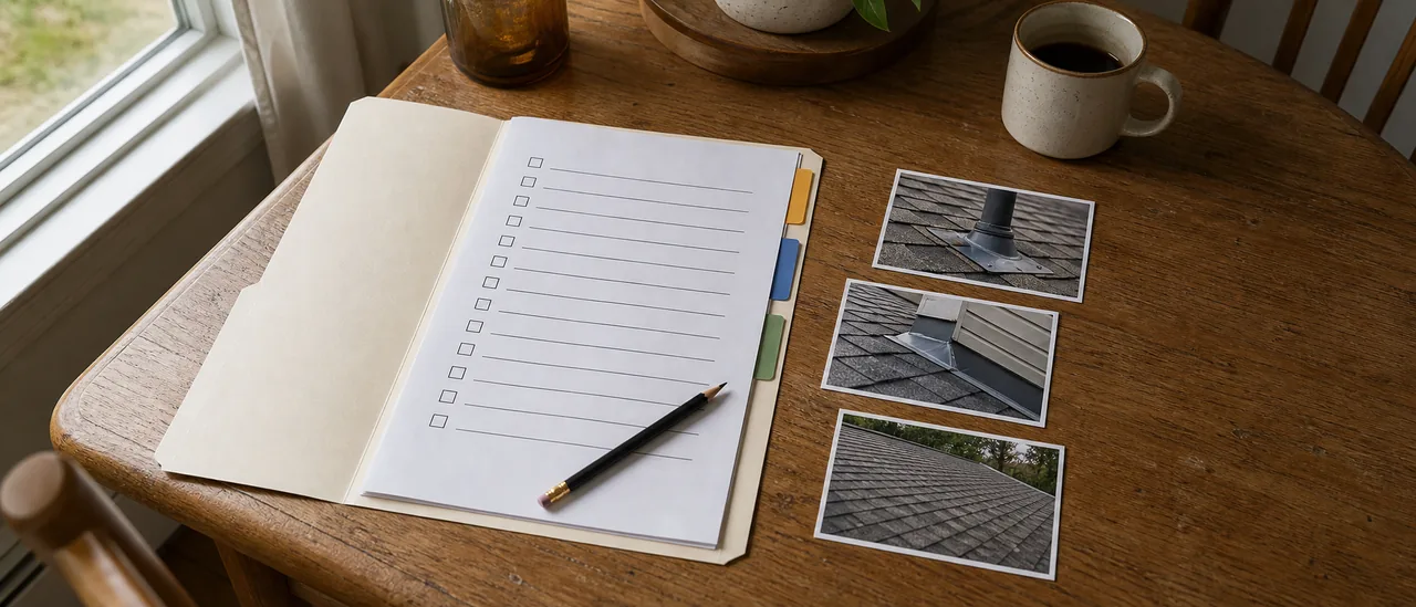 Educational illustration explaining what should you do after a roof inspection.