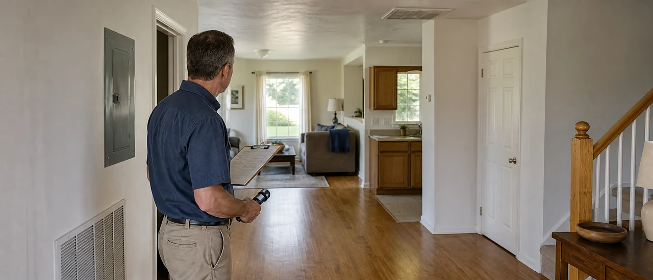 Educational illustration explaining when should you contact a home inspector.