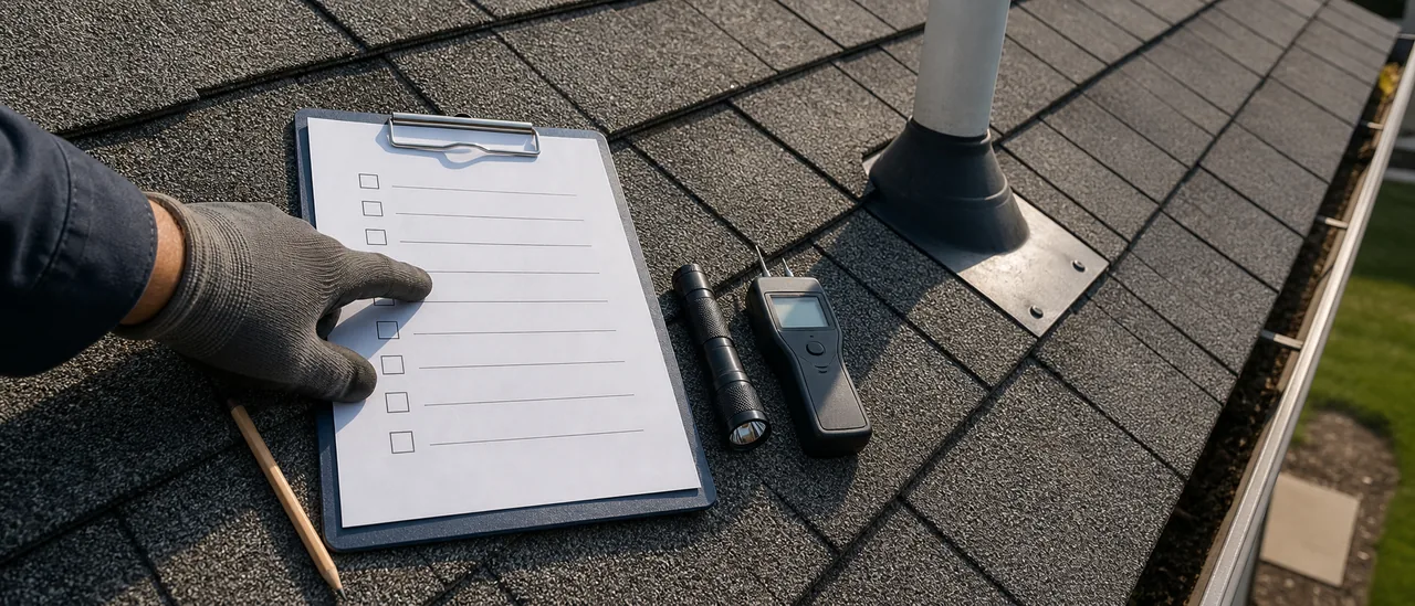 Educational illustration explaining can the inspection fee be applied to a roof certification.