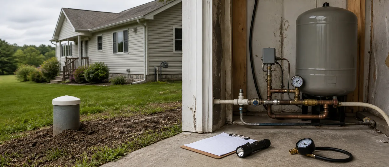 Educational illustration explaining should you buy a house with well pump problems.