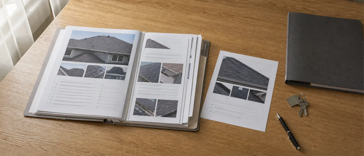 Educational illustration explaining should the seller share the full roof report.