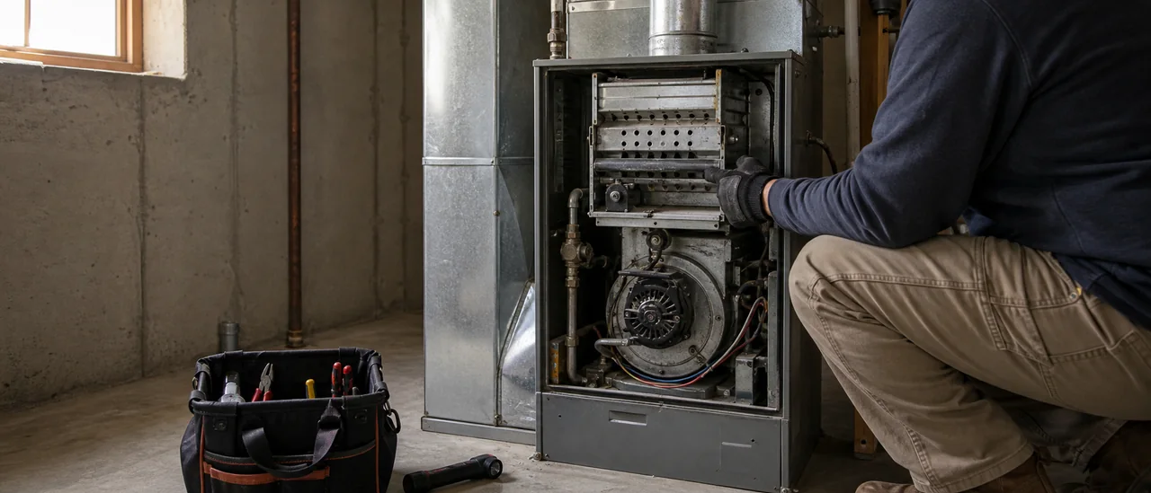 Educational illustration explaining how much does it cost to repair or replace a cracked heat exchanger.