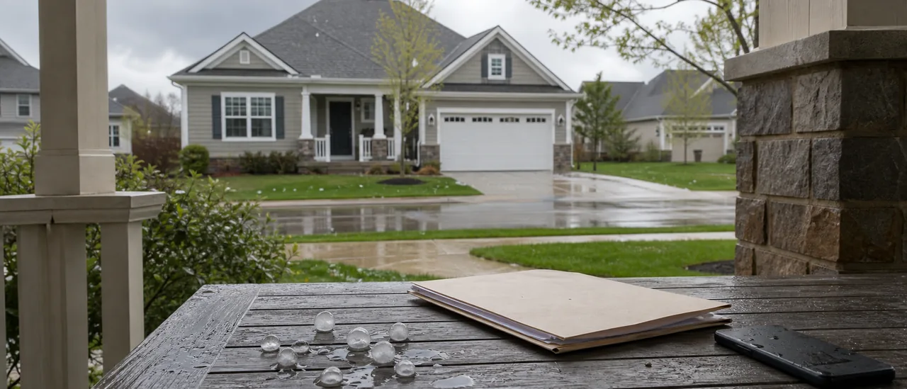 Educational illustration explaining do you have to report hail damage right away.